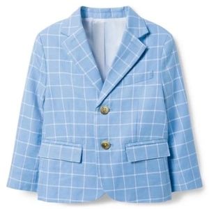 Janie and Jack Cornflower Blue Windowpane Blazer 6-12M